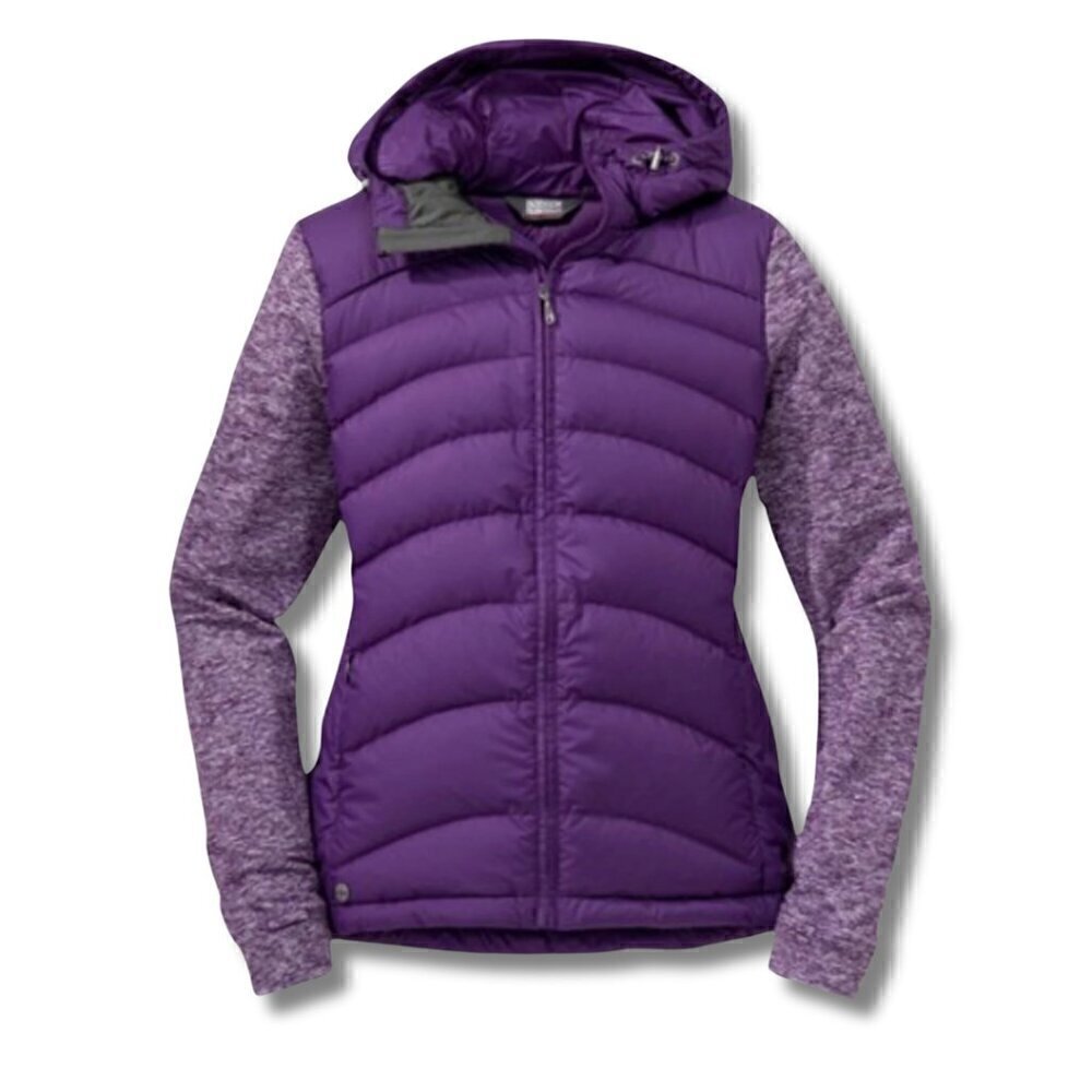 Outdoor Research Duck Down Plaza Hoodie Jacket Elderberry Purple S Puffer Coat
